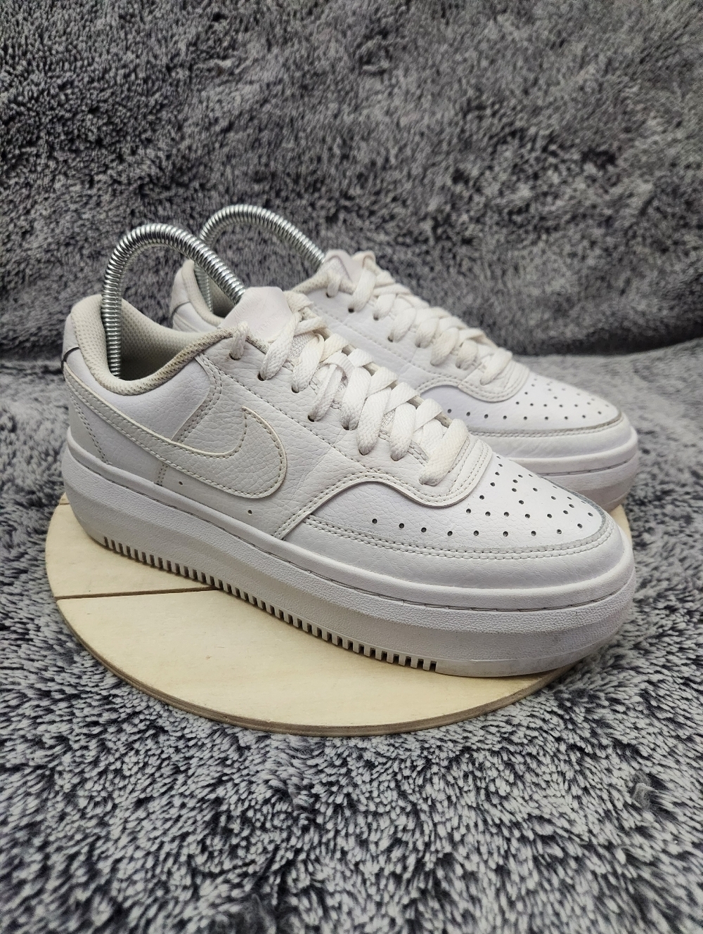 Nike Court Vision Alta Triple White Shoes Women's Size 7.5